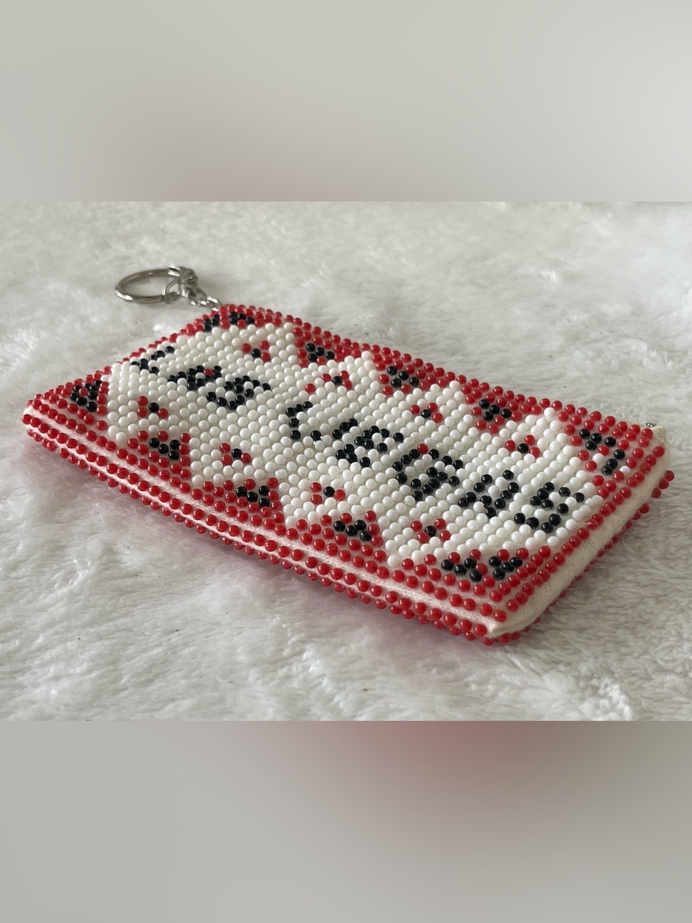 vintage 1970s beaded souvenir coin purse from Las Vegas Thunderbird design